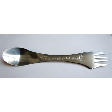 SPOONING LEADS TO FORKING PERSONALISED ENGRAVED SPORK LOVER VALENTINES FUN GIFT