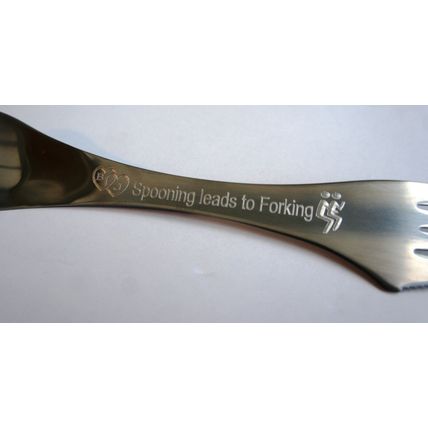 SPOONING LEADS TO FORKING PERSONALISED ENGRAVED SPORK LOVER VALENTINES FUN GIFT