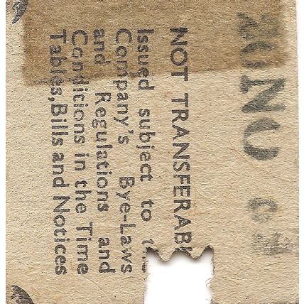 Liverpool Overhead Railway Edmondson Ticket - Nelson to James Street