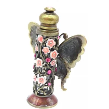 Pink Butterfly Perfume Bottle with Diamante Detail 7 CM Scent Gift Home Decor