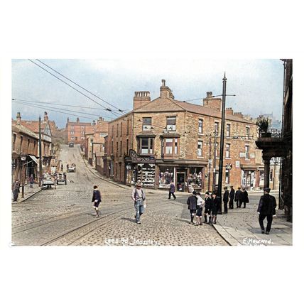ptc5202 - Lancs. - Early view along Lees Road in Mossley, Manchester - print 6x4
