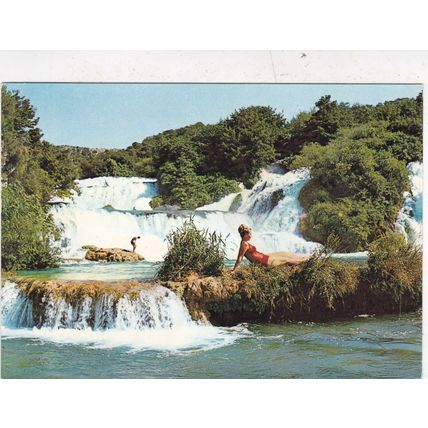 Slapovi Krke Croatia Postcard unused creased