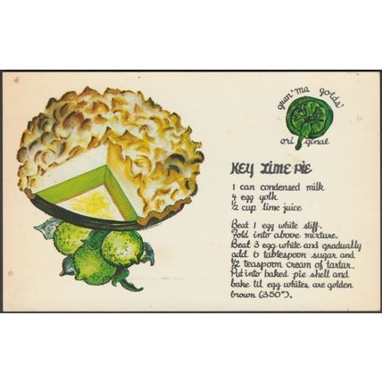 Key Lime Pie, c.1950s - Florida Natural Color Inc Postcard