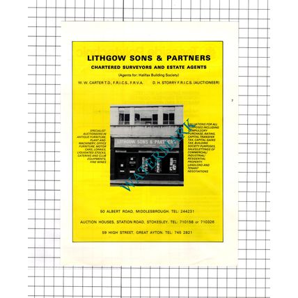 Lithgow Sons Estate Agents Middlesbrough / Teesside Polytechnic - c.1980 Advert