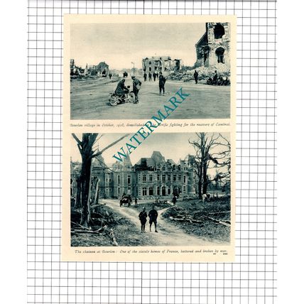 Bourlon France Chateau Great War WW1 -c.1918 Cutting