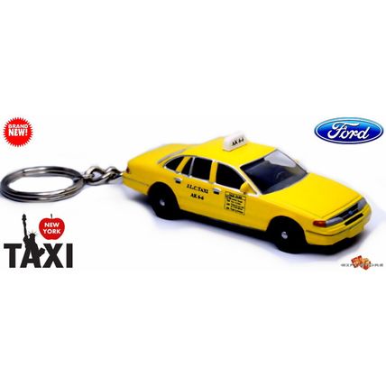 CUSTOM KEYCHAIN FORD YELLOW TAXI CAB