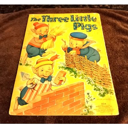Children's Book The Three Little Pigs By Merrill Publishing Co # 3434 1939