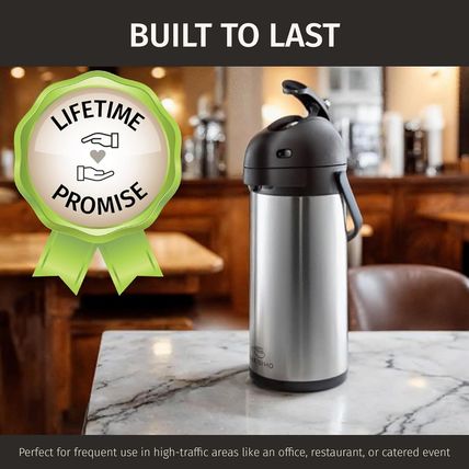 Coffee Carafe with Pump - 102Oz / 3L Airpot 12 Hours Large Carafe Hot Cocoa Disp