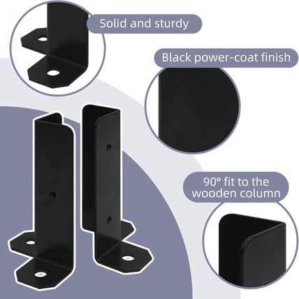 16Pcs Adjustable Post Base Bracket Fit 1.5X1.5, 2X2, 2X4, 4X4 Post Deck Post Anc