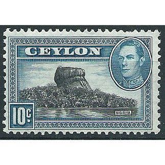 Ceylon 1938 SG389 10c Black & Light Blue Mounted Mint .. ..