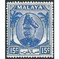 Selangor 1949 SG100 15c Ultramarine Mounted Mint .. ..