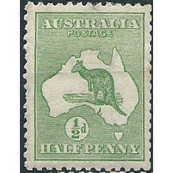 Australia 1913 SG1 1/2d Green Mounted Mint ... .