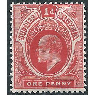 Southern Nigeria 1907 SG34a 1d Carmine Die A Mounted Mint ....