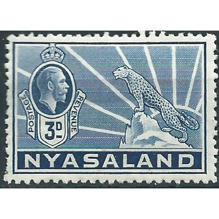 Nyasaland 1935 SG118 3d Blue Mounted Mint ....