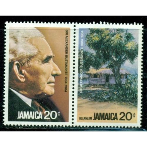 Jamaica 1984 100th Birth Bustamante Unmounted Mint NHM SG594-595 Sc571-572 stamp