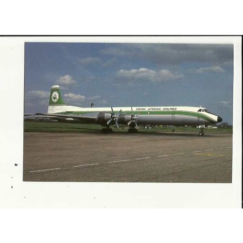Aviation UNITED AFRICAN CANADAIR CL 44 Postcard by APC (A77)