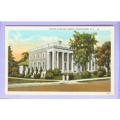 New York Cooperstown Village Club & Library Street Scene View Large Old St~181