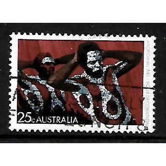 AUSTRALIA 1971 ABORIGINAL ART 25c BODY DECORATION SG495 FINE USED#2
