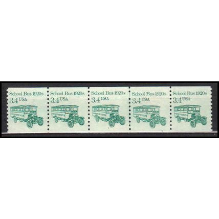 2123 3.4c School Bus Very Fine MNH Dry Gum PNC 1/5 X0014