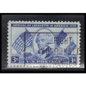 Used 1010 3c Marquis de Lafayette Very Fine KA7826