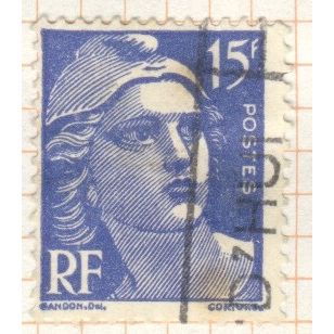 France Stamps 1951 - 15f blue "Marianne" - used