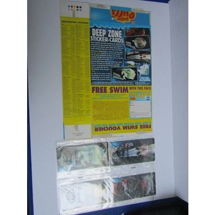Quaker - Sugar Puffs 2004 Cereal Box Deep Zone Stickers Cards Set of 4 Sealed