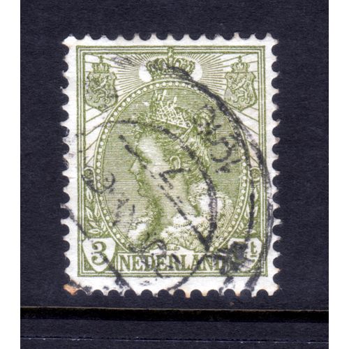 NETHERLANDS 1898 SG 174 3c GREEN FINE USED #6