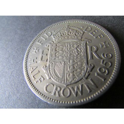 1956 QUEEN ELIZABETH II HALF CROWN - COIN - 2 FREE POST. U