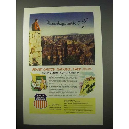 1951 Union Pacific Railroad Ad - Grand Canyon Park