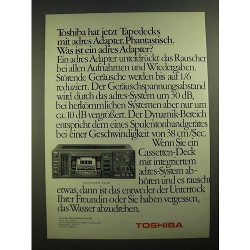 1979 Toshiba PC-X 80 AD Cassette Deck Ad - in German