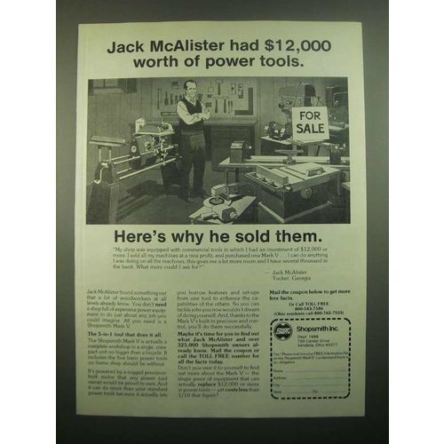 1980 Shopsmith Mark V Woodworking System Ad - Jack McAlister Had $12,000 Worth