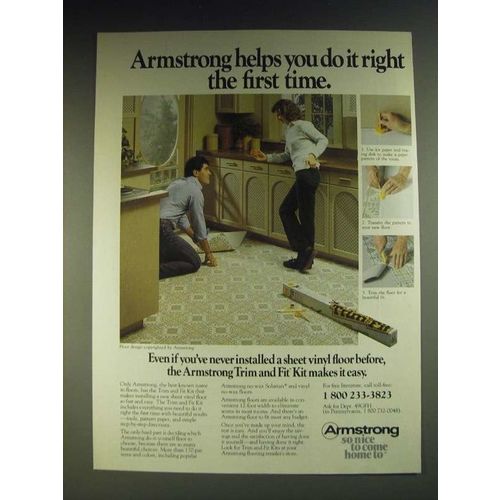 1984 Armstrong Trim and Fit Kit Floor Ad - Armstrong helps you do it right