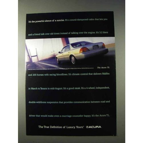 1997 Acura TL Car Ad - Powerful Silence of a Sunrise