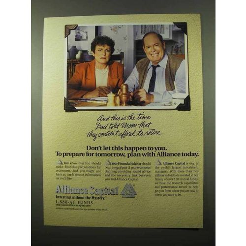1997 Alliance Capital Ad - Couldn't Afford to Retire