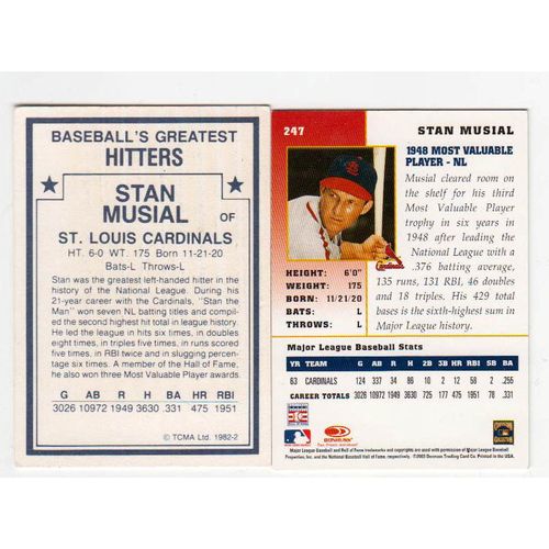 2003 Donruss Champions Stan Musial card #247 plus bonus - Cardinals