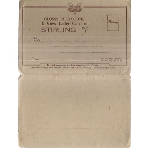 STIRLING, SCOTLAND antique letter card, by Valentine. unused 6 views =