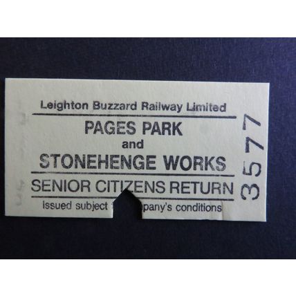 Leighton Buzzard Railway Pages Park & Stonehenge Works Senior Ticket