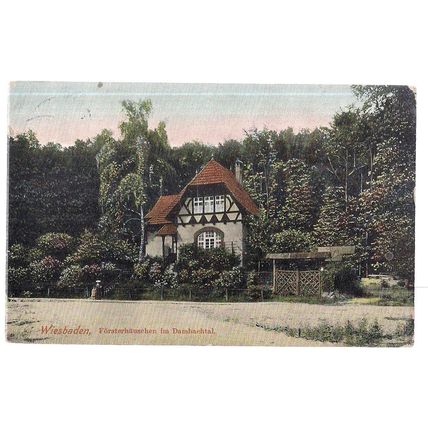 WIESBADEN, GERMANY used antique postcard 1909 pm =
