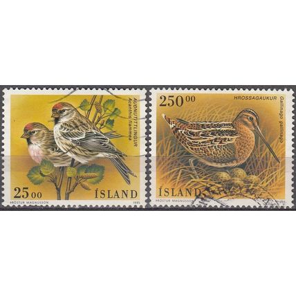 Island 1995 Michel 833 - 834 O Cote (2013) 8.00 Euro Oiseaux Cachet rond