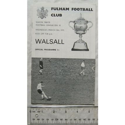 1970 programme Fulham v. Walsall