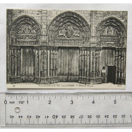 vintage postcard Cathedrale de Chartres, Portail Royal