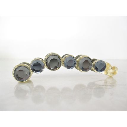 Clear or gray art deco sparkly banana hair claw clip with rhinestones