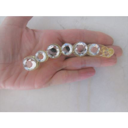 Clear or gray art deco sparkly banana hair claw clip with rhinestones