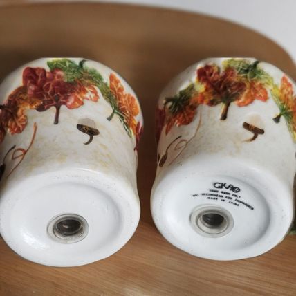 Acorns n Fall Leaves Salt & Pepper Shakers - Ceramic - Hand Painted Earthenware