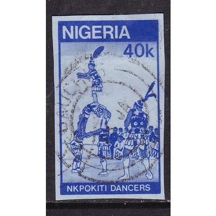 Nigeria Postmark Bauchi Nkpokiti Dancers 40k Stationary Cut Out VGC