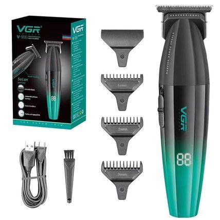 VGR Professional Hair Clipper V-906 9000RPM DLC Coating Blade LED Display USB