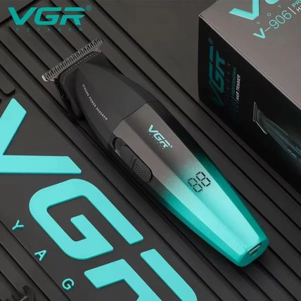 VGR Professional Hair Clipper V-906 9000RPM DLC Coating Blade LED Display USB