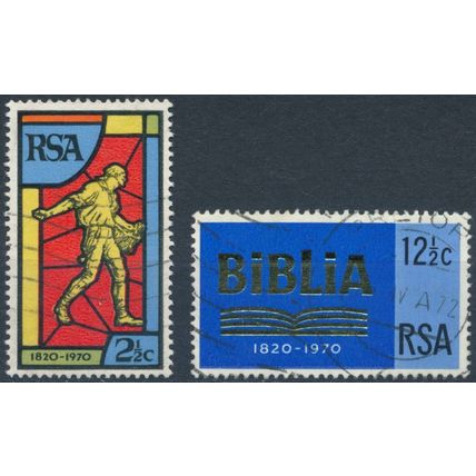 150ᵗʰ Anniv of Bible Society - South Africa 1970 - F H - SG 301/2 (C)