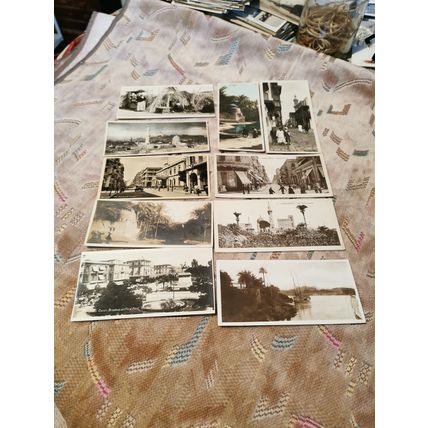 COLLECTION 10 BOOKMARK SIZE POSTCARDS EGYPT VINTAGE R/P PRINTED TINTED