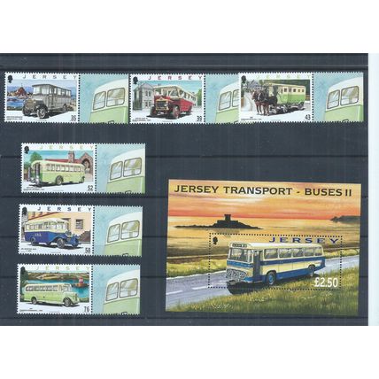 Jersey stamps. 2008 Jersey Transport Buses & minisheet MNH (AK915)